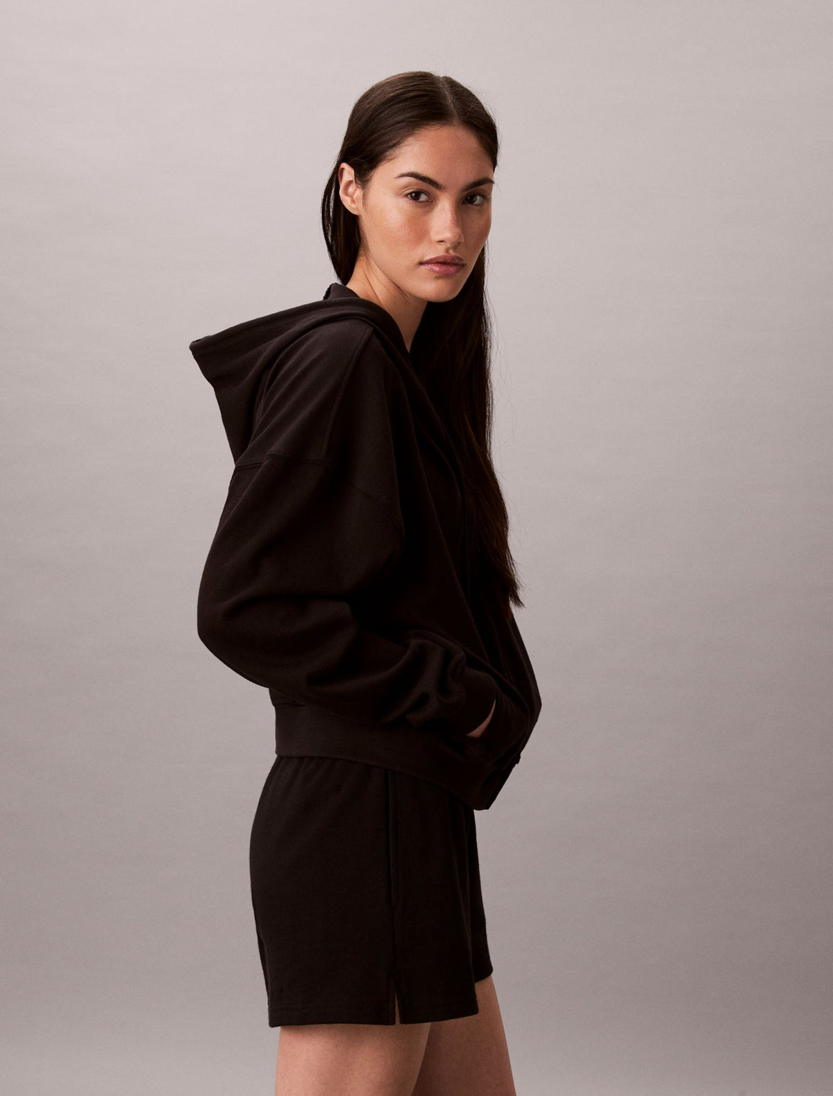 Logo Cotton Jersey Full Zip Hoodie - Calvin Klein Underwear