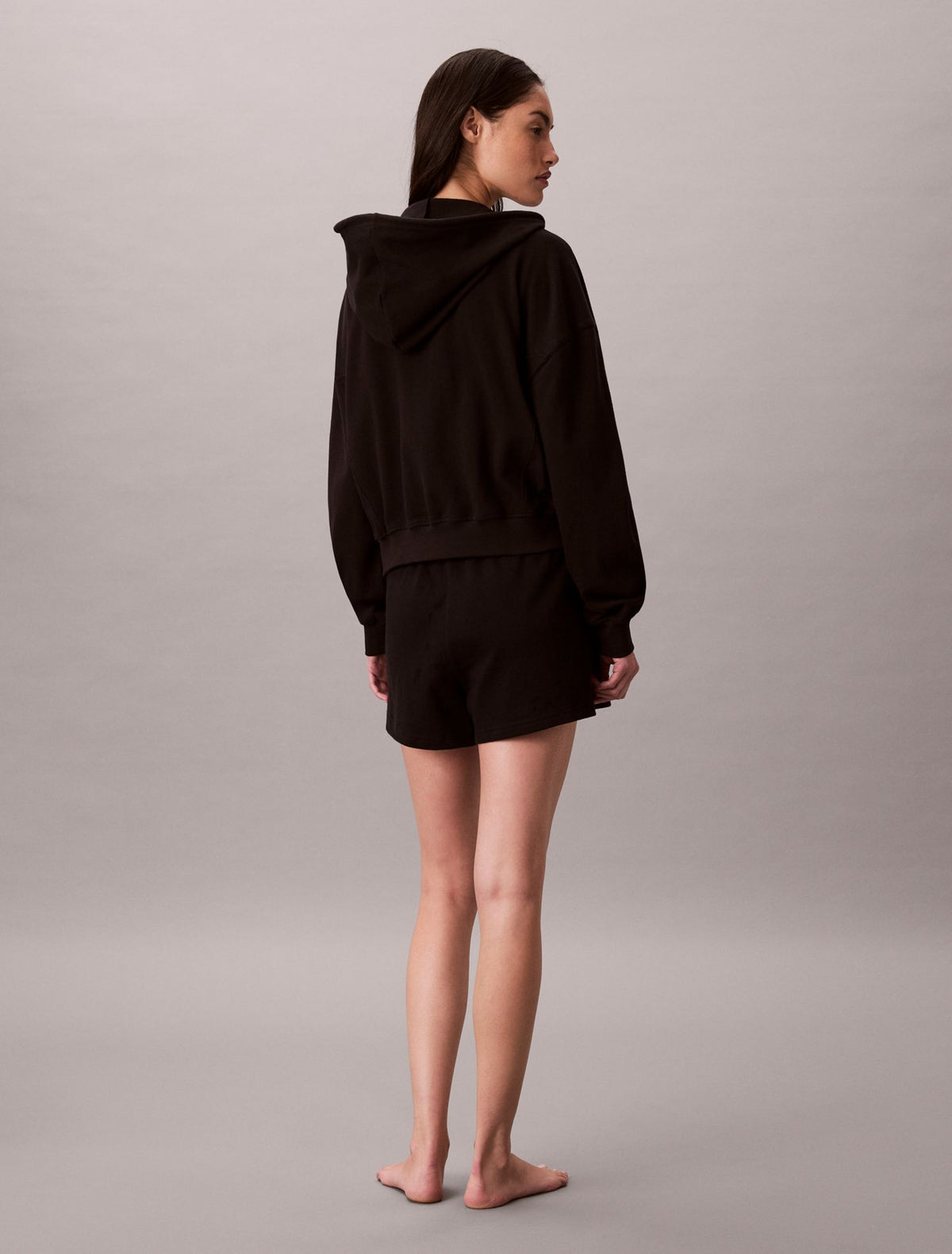 Logo Cotton Jersey Full Zip Hoodie - Calvin Klein Underwear