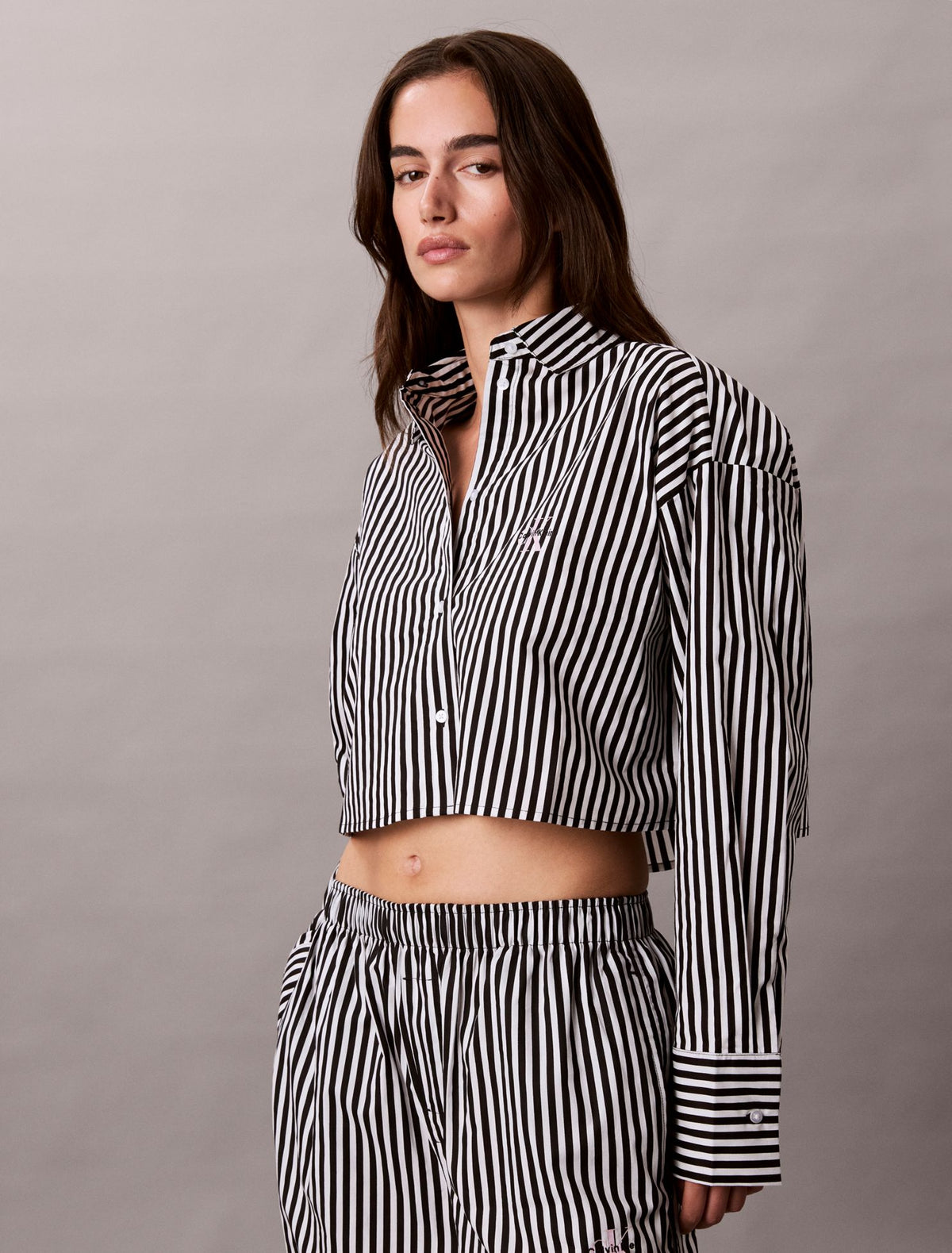 Cotton Poplin Cropped Sleep Shirt - Calvin Klein Underwear