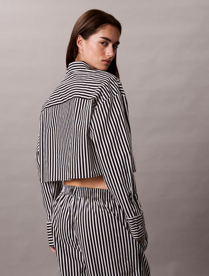 Cotton Poplin Cropped Sleep Shirt - Calvin Klein Underwear
