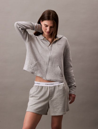 Icon Cotton Terry Zip Sleep Hoodie - Calvin Klein Underwear