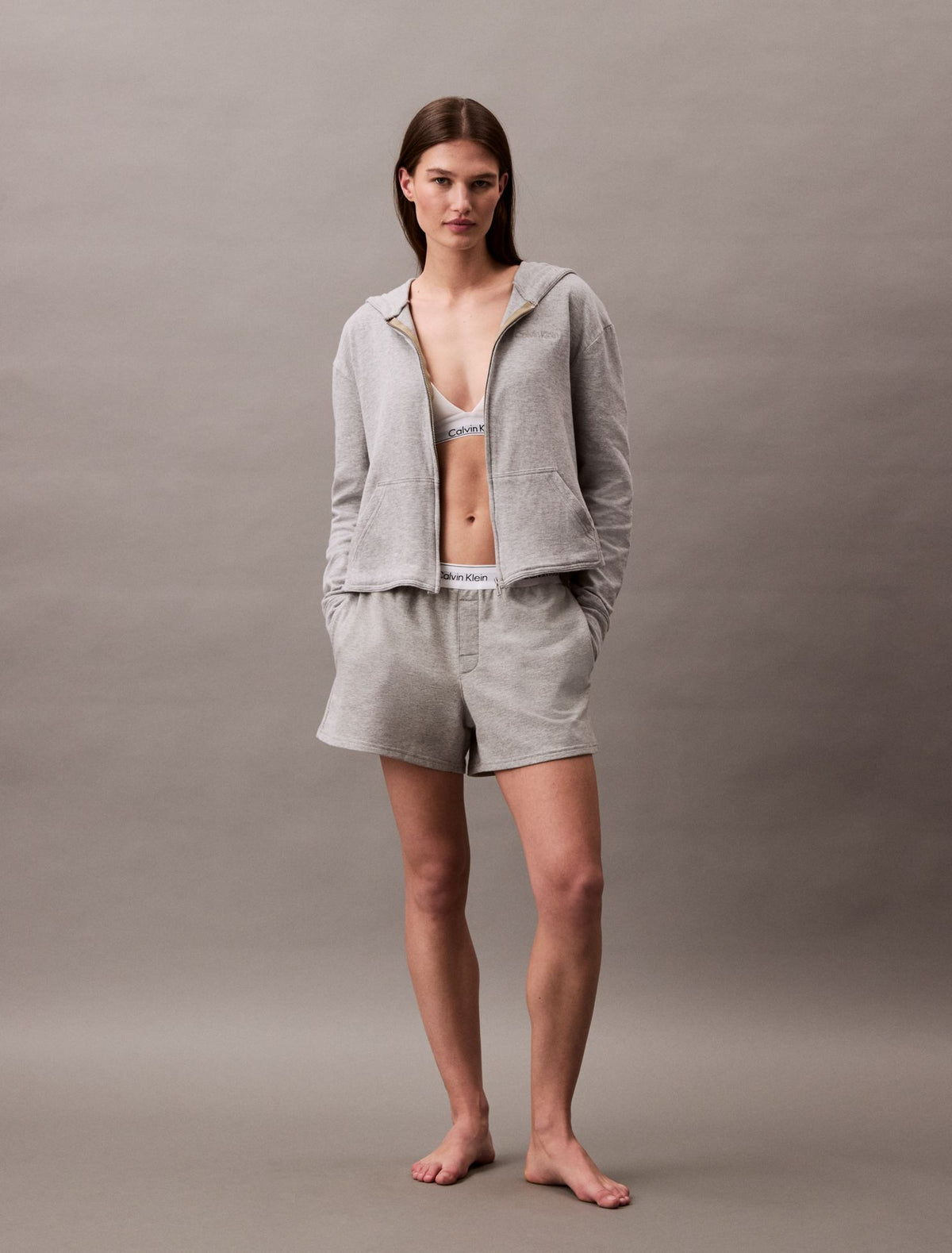 Icon Cotton Terry Zip Sleep Hoodie - Calvin Klein Underwear