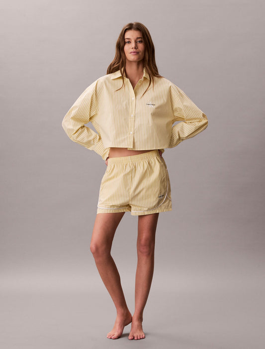 Cotton Poplin Track Sleep Shorts - Calvin Klein Underwear