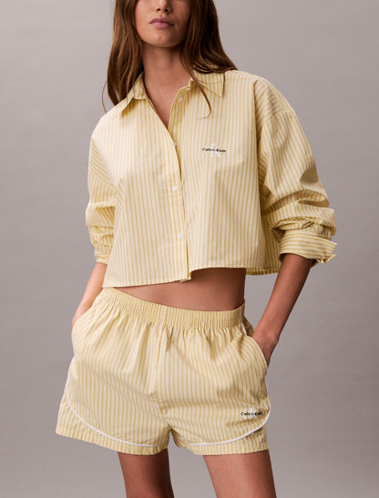 Cotton Poplin Track Sleep Shorts - Calvin Klein Underwear