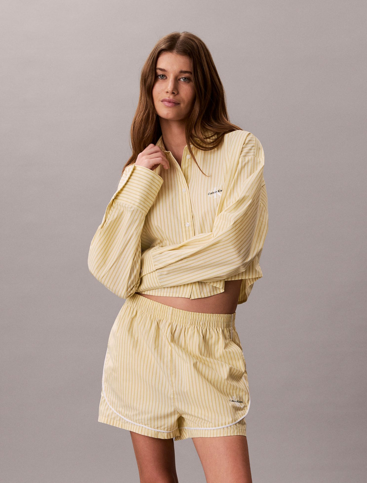 Cotton Poplin Track Sleep Shorts - Calvin Klein Underwear