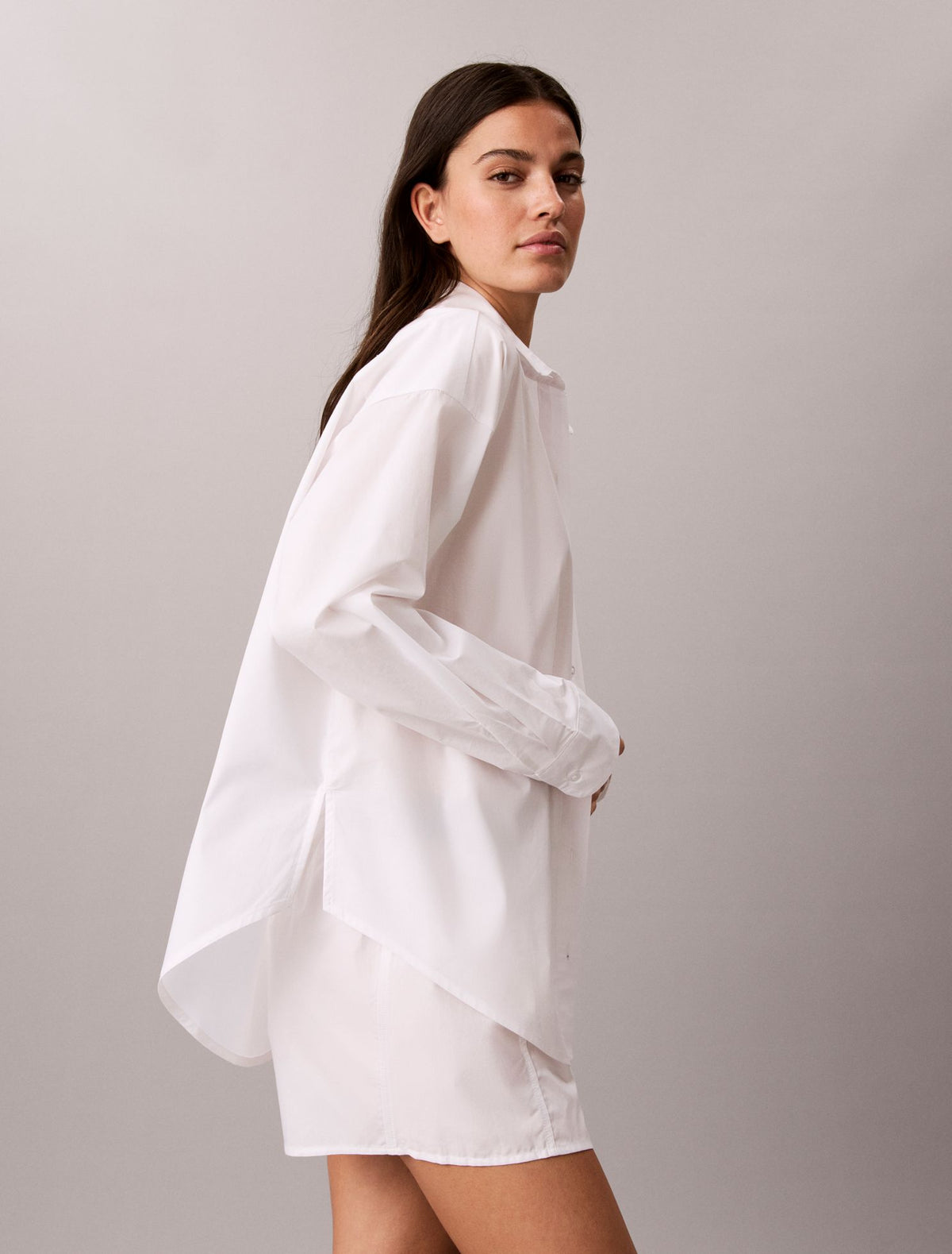 Cotton Poplin Script Sleep Shirt - Calvin Klein Underwear