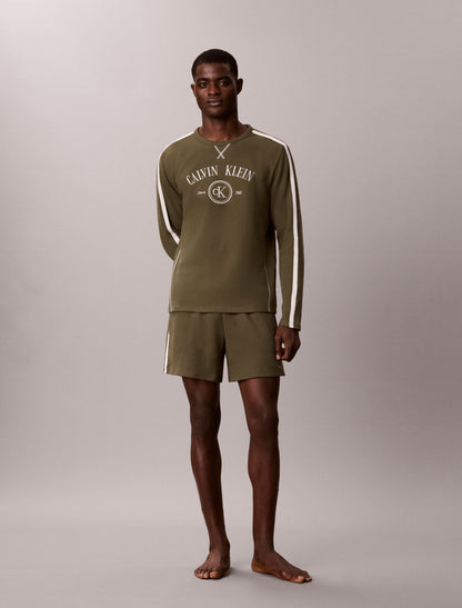 Brushed Waffle Long Sleeve Sleep Tee - Calvin Klein Underwear