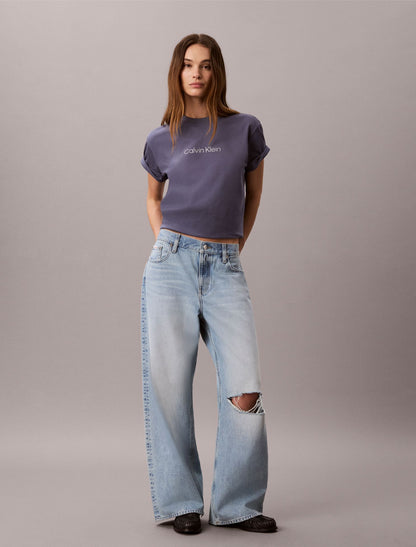 Metallic Logo Boxy Tee - Calvin Klein Women