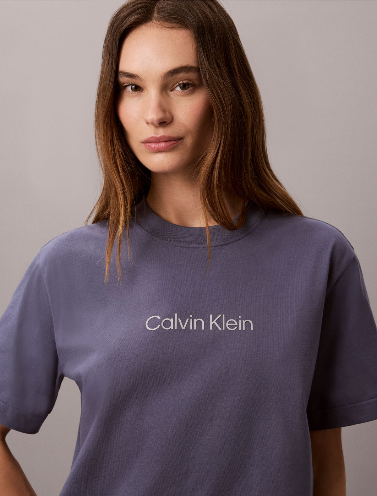 Metallic Logo Boxy Tee - Calvin Klein Women
