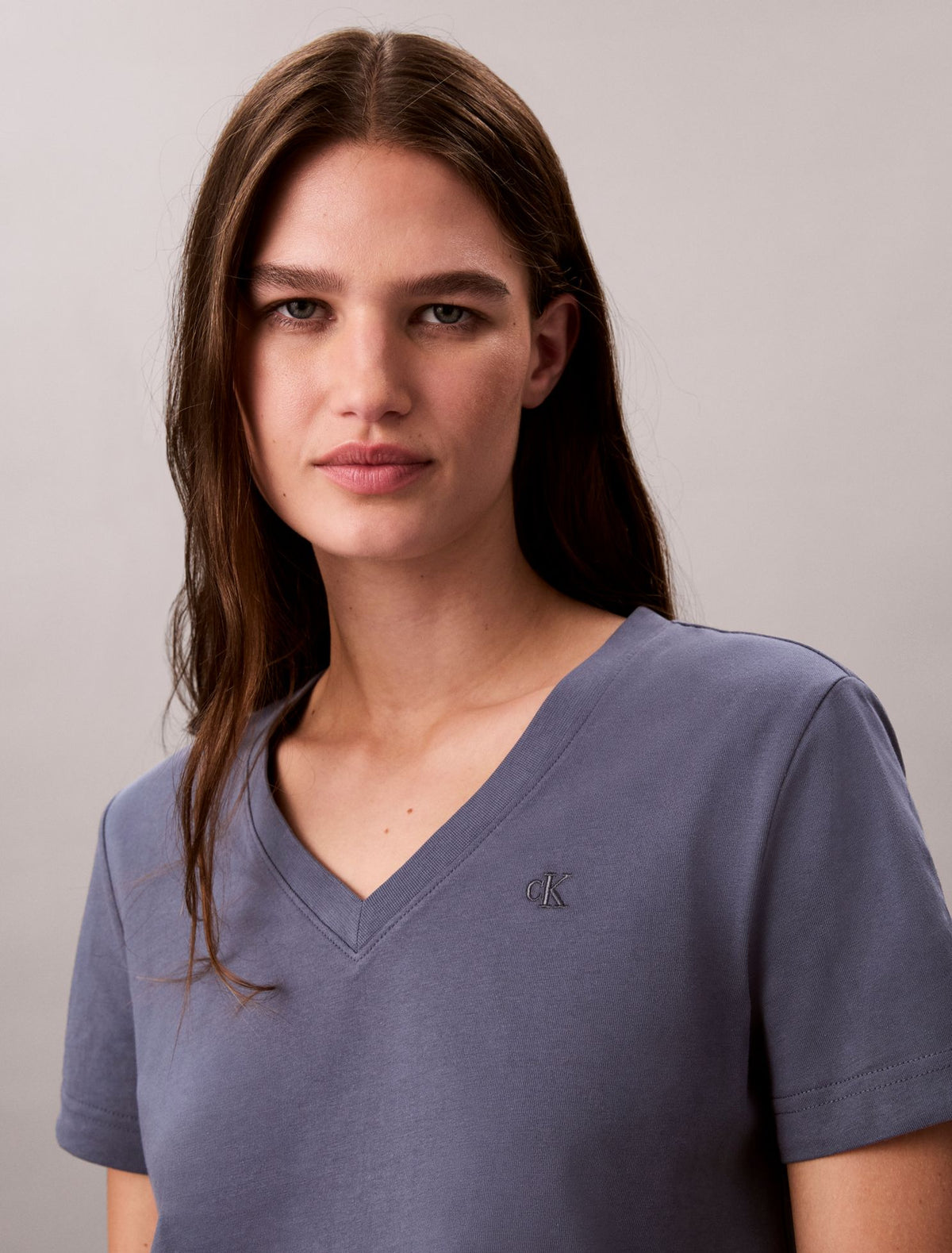 Monogram V-Neck T-Shirt - Calvin Klein Women