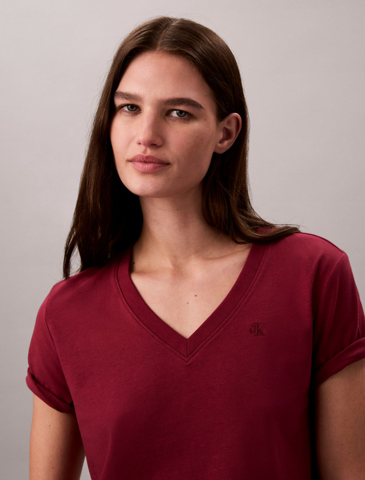 Monogram V-Neck T-Shirt - Calvin Klein Women