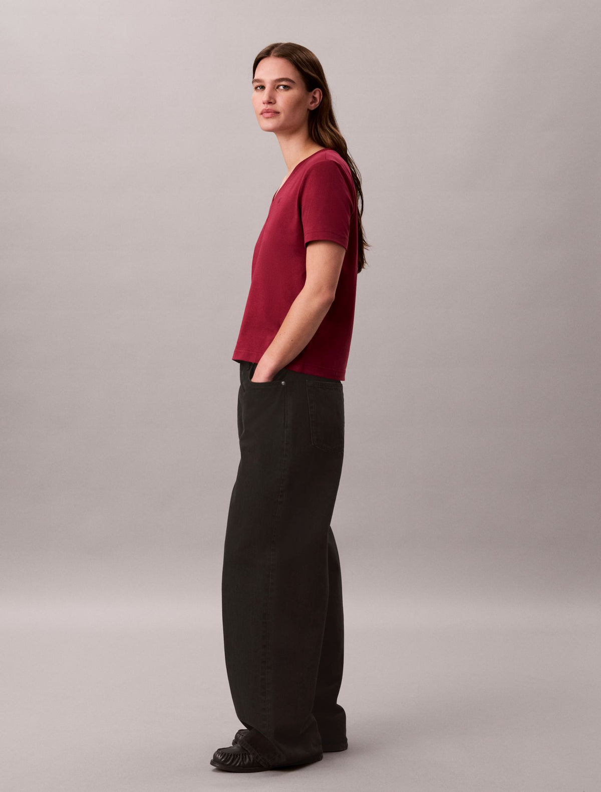 Monogram V-Neck T-Shirt - Calvin Klein Women
