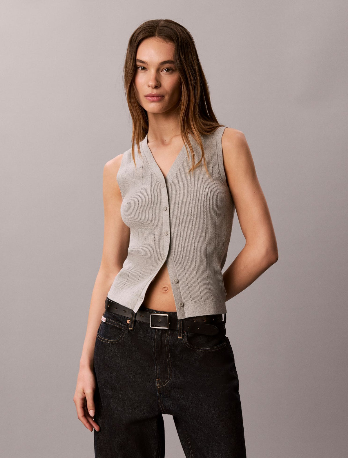 Smooth Cotton Rib Tank Top - Calvin Klein Women