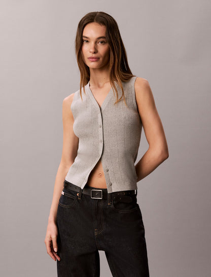 Smooth Cotton Rib Tank Top - Calvin Klein Women