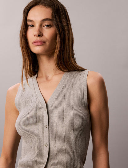 Smooth Cotton Rib Tank Top - Calvin Klein Women