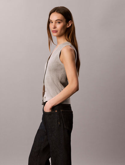 Smooth Cotton Rib Tank Top - Calvin Klein Women