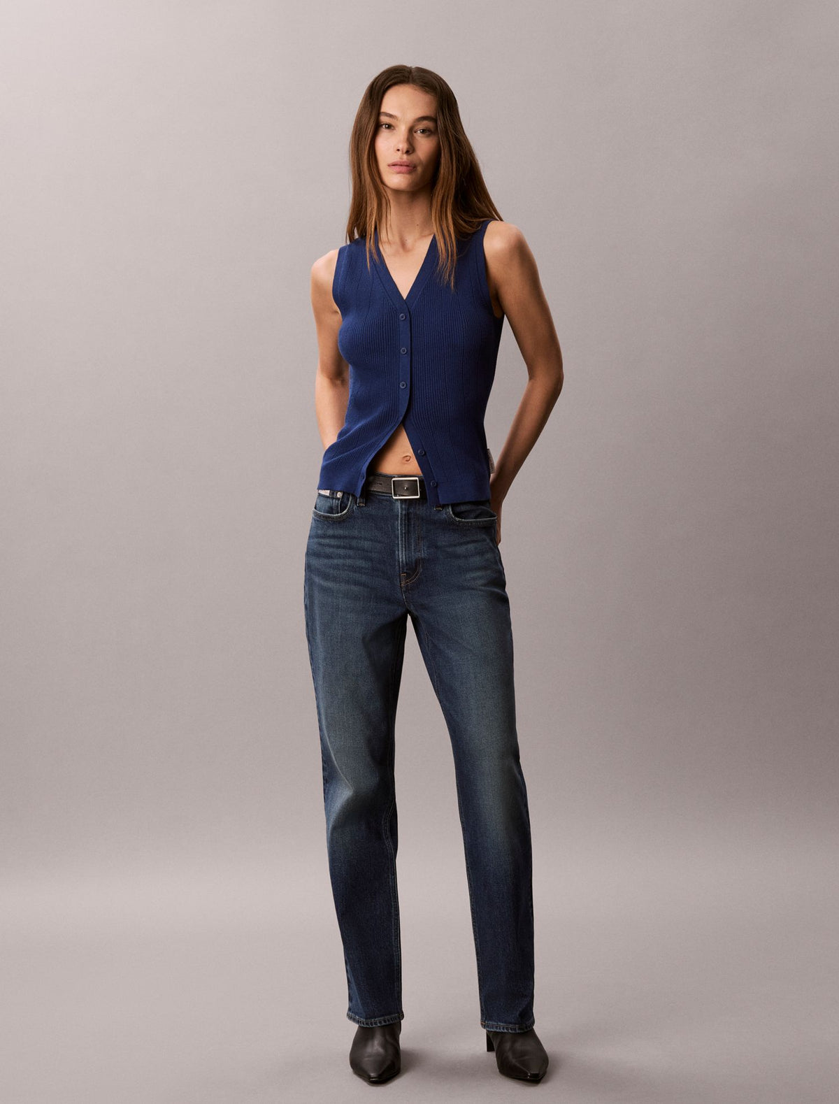 Smooth Cotton Rib Tank Top - Calvin Klein Women