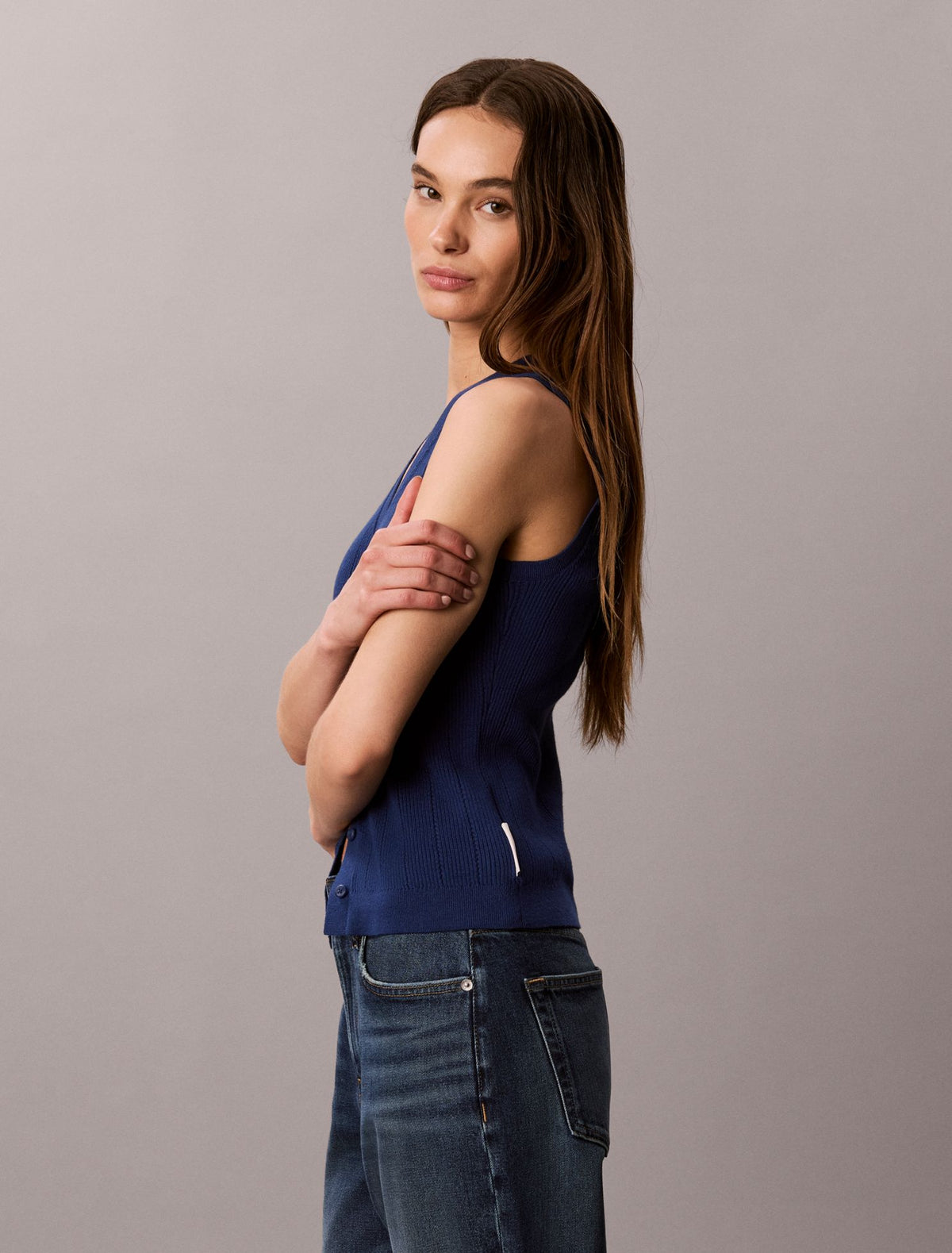 Smooth Cotton Rib Tank Top - Calvin Klein Women