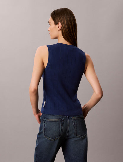 Smooth Cotton Rib Tank Top - Calvin Klein Women