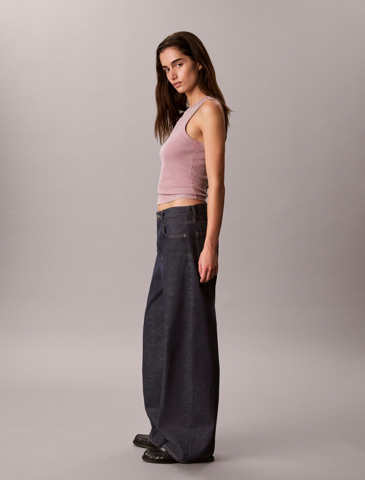 Woven Monologo Rib Tank Top - Calvin Klein Women