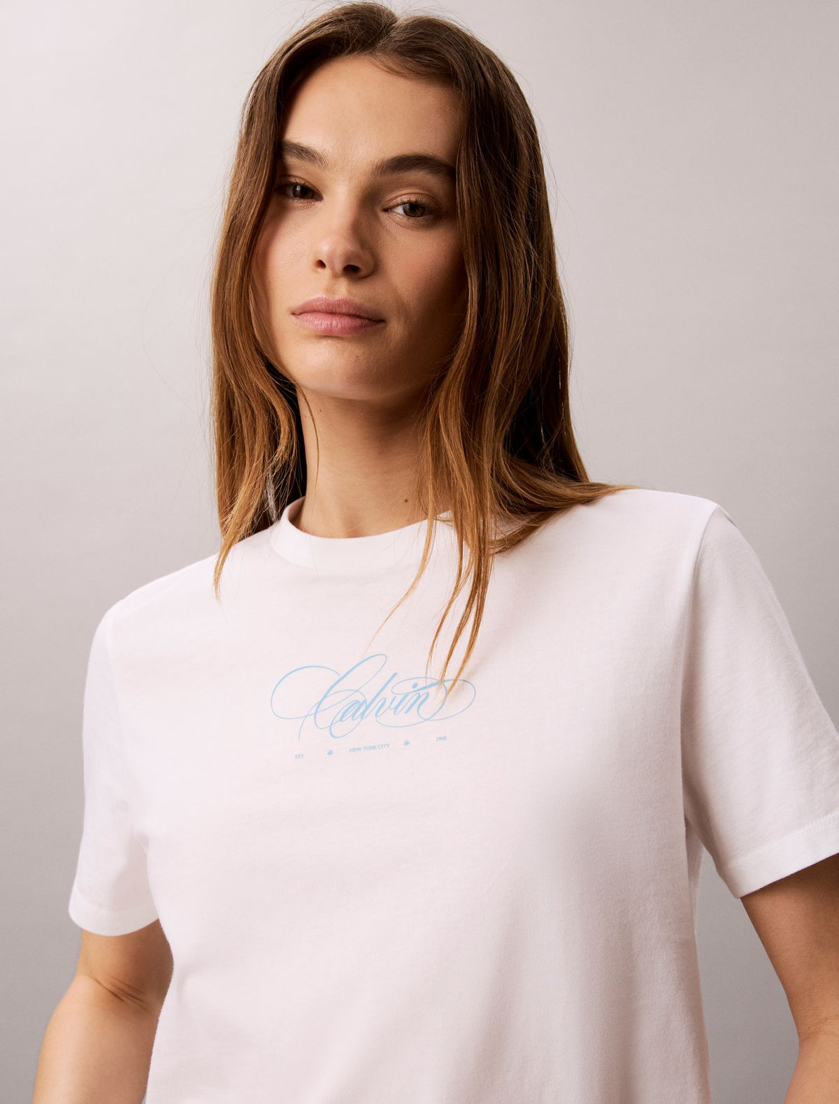 Calvin Script Logo Classic Tee - Calvin Klein Women