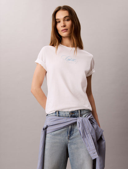 Calvin Script Logo Classic Tee - Calvin Klein Women