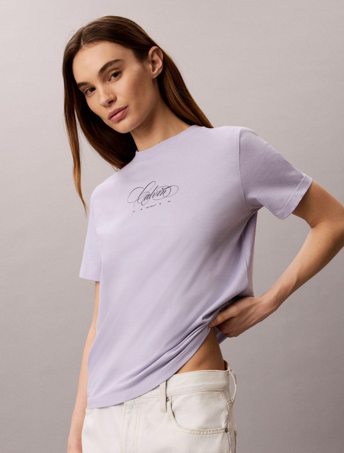 Calvin Script Logo Classic Tee - Calvin Klein Women