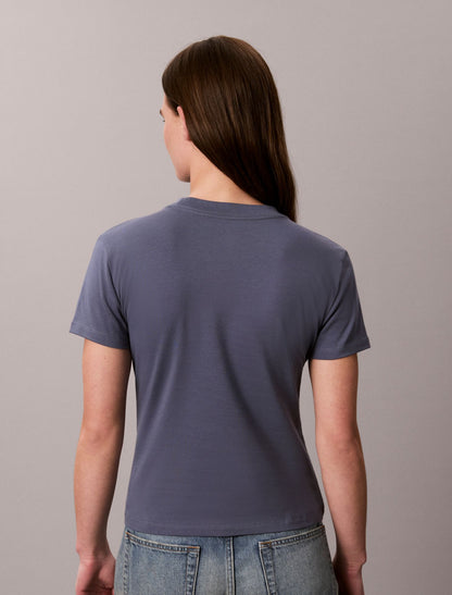 Slim Glitter Monogram Logo Tee - Calvin Klein Women