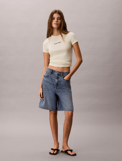 Contour Rib Logo Cropped Tee - Calvin Klein Women