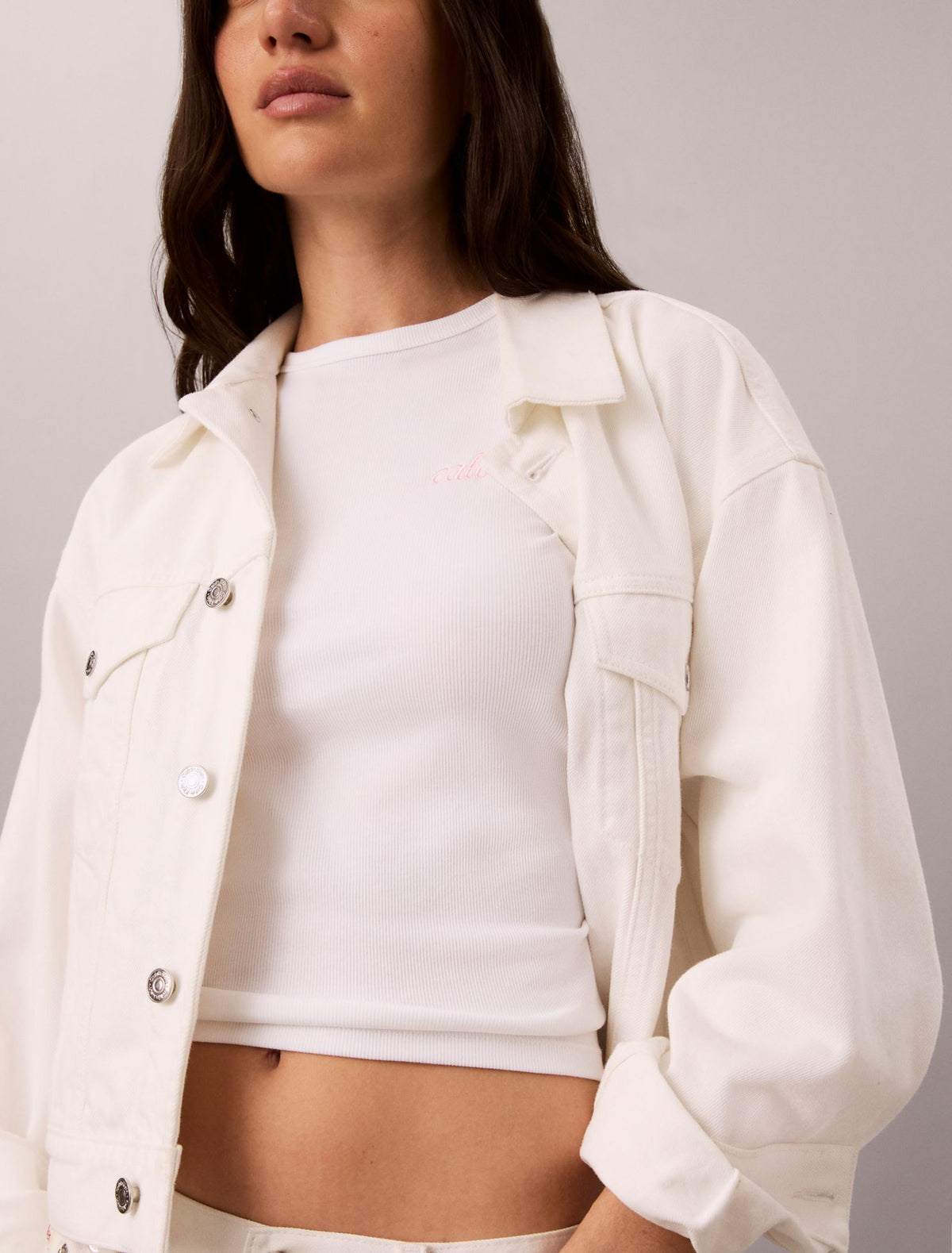 Contour Rib Logo Graphic Slim T-Shirt - Calvin Klein Women