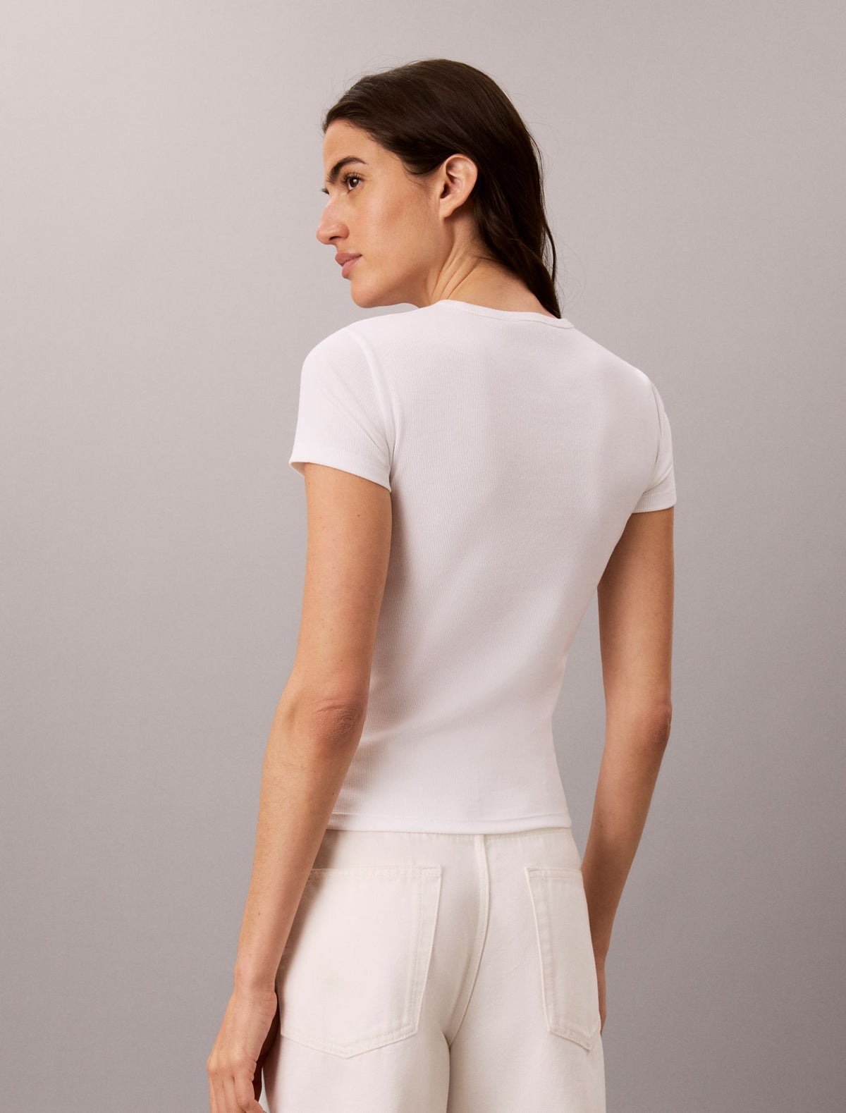 Contour Rib Logo Graphic Slim T-Shirt - Calvin Klein Women
