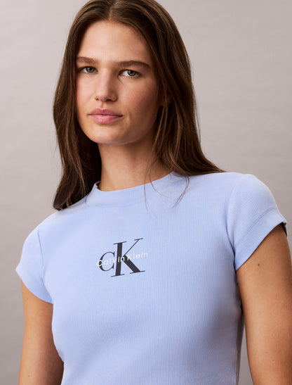 Monologo Rib Acid Wash Baby Tee - Calvin Klein Women