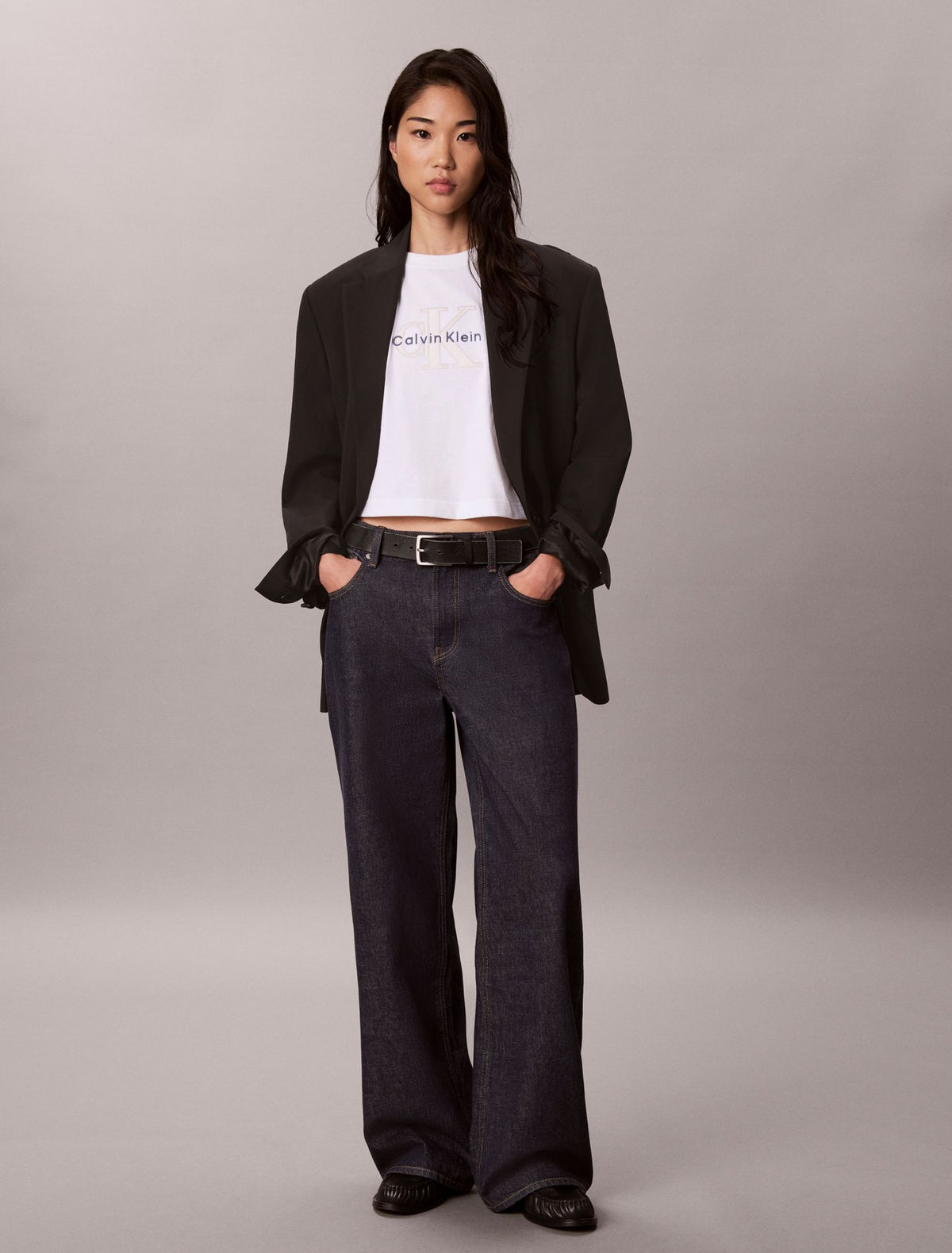 Denim Monologo Boxy T-Shirt - Calvin Klein Women