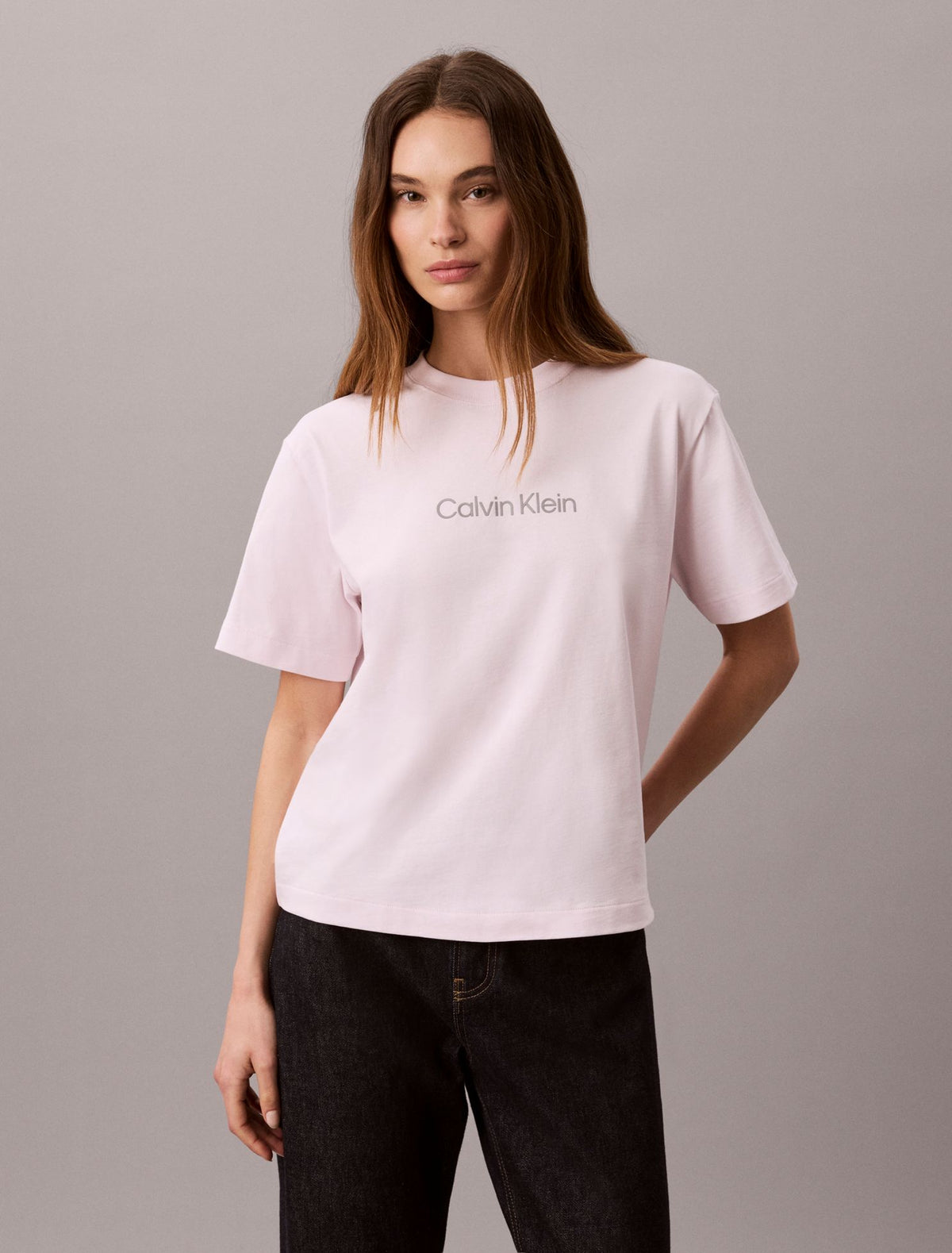 Metallic Logo Boxy Tee - Calvin Klein Women
