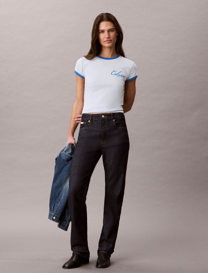 Slim Varsity Logo Ringer Tee - Calvin Klein Women