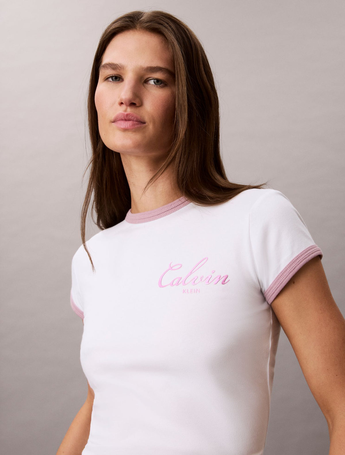 Slim Varsity Logo Ringer Tee - Calvin Klein Women