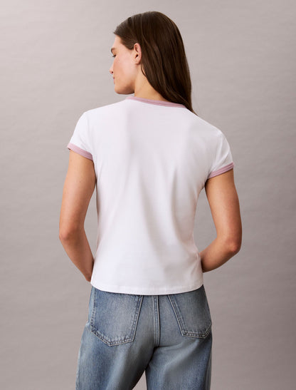 Slim Varsity Logo Ringer Tee - Calvin Klein Women