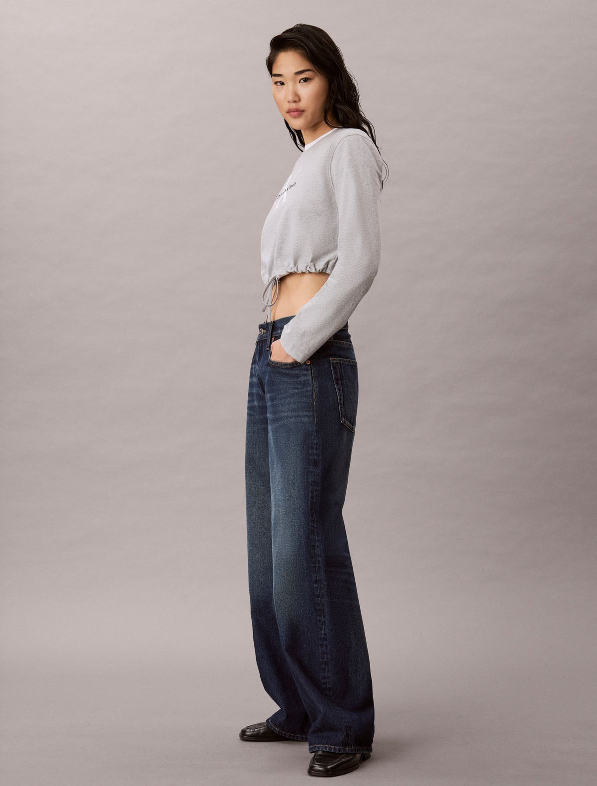 Monologo Cropped Drawstring Tee - Calvin Klein Women