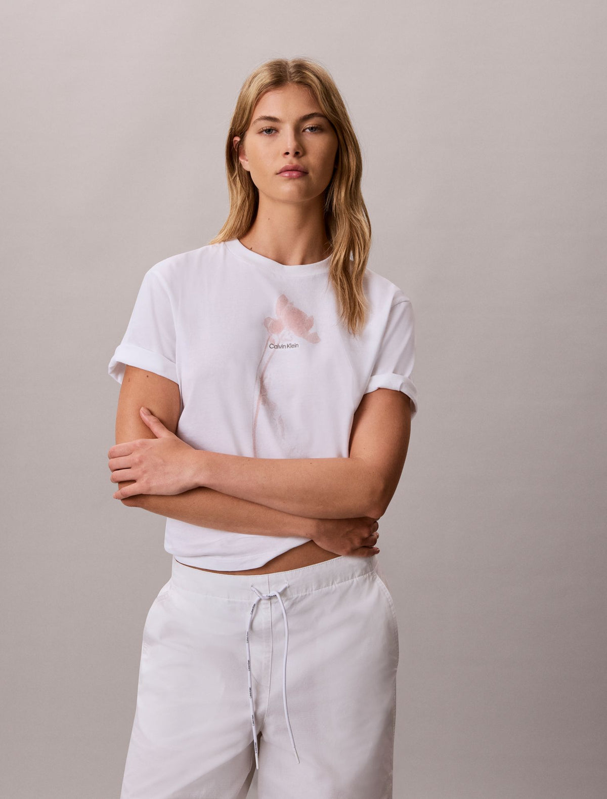 Floral Logo Graphic Boxy T-Shirt - Calvin Klein Women