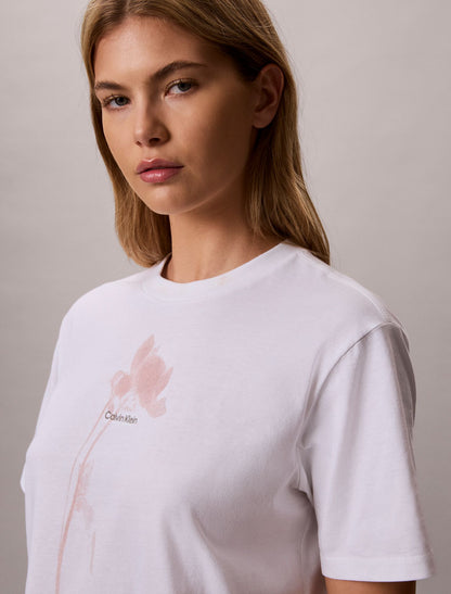 Floral Logo Graphic Boxy T-Shirt - Calvin Klein Women