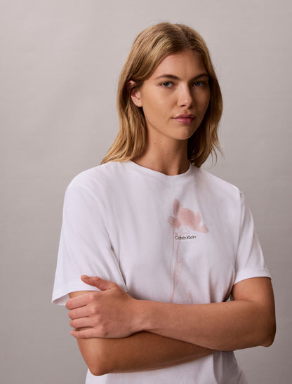 Floral Logo Graphic Boxy T-Shirt - Calvin Klein Women