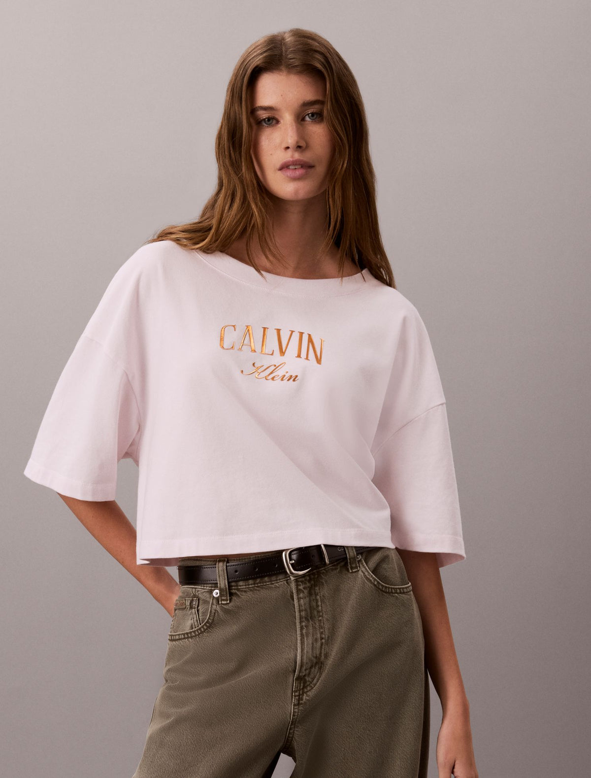 Boxy Varsity Logo Cropped Tee - Calvin Klein Women