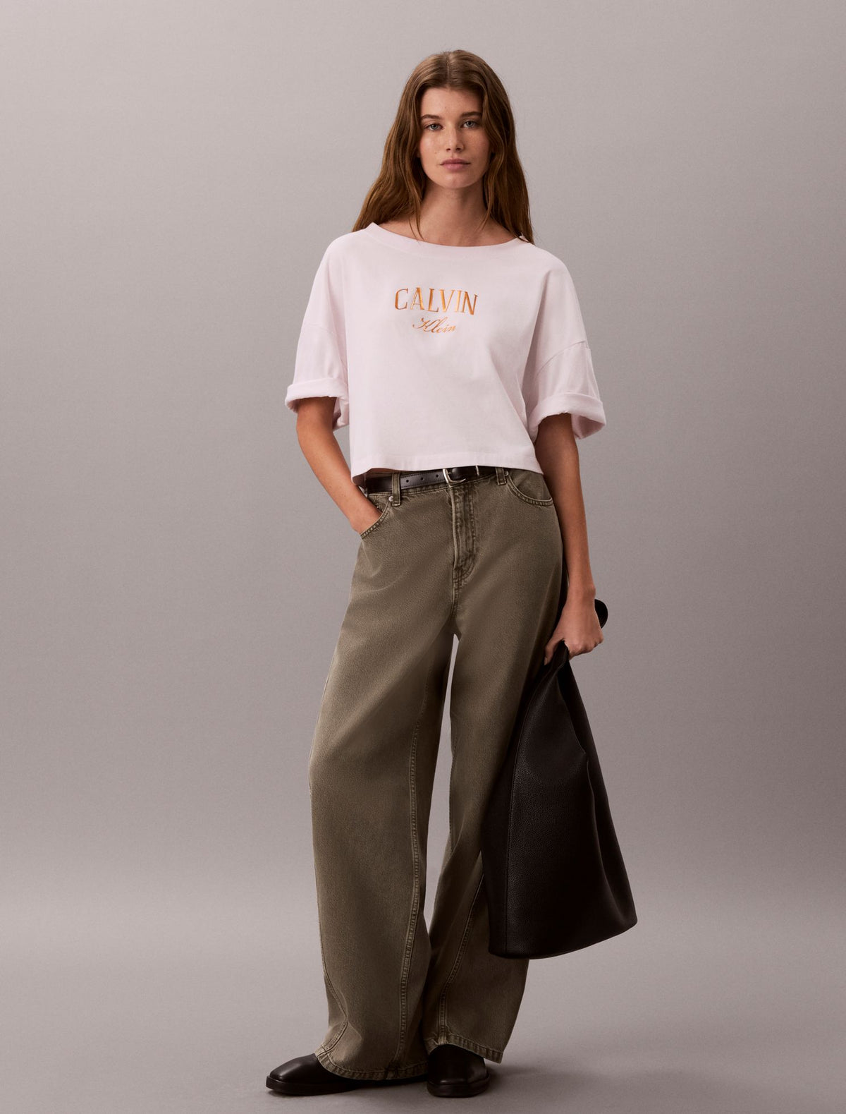 Boxy Varsity Logo Cropped Tee - Calvin Klein Women