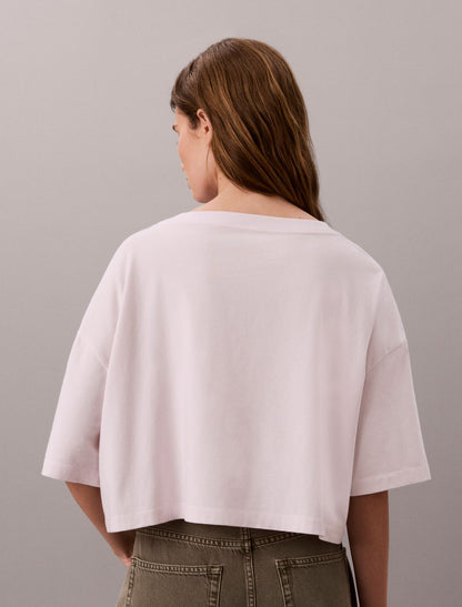 Boxy Varsity Logo Cropped Tee - Calvin Klein Women