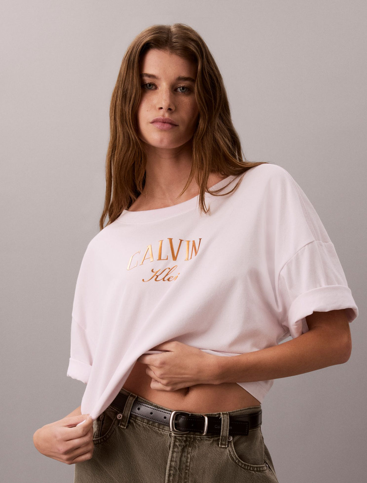 Boxy Varsity Logo Cropped Tee - Calvin Klein Women