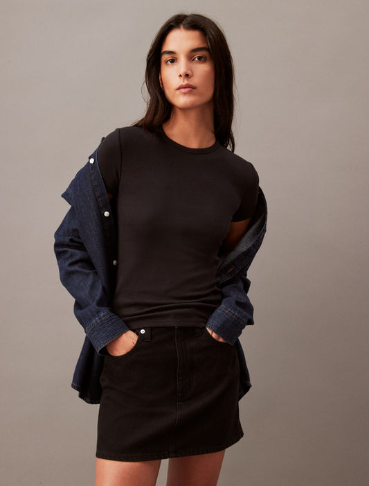 Cotton Contour Rib T-Shirt - Calvin Klein Women