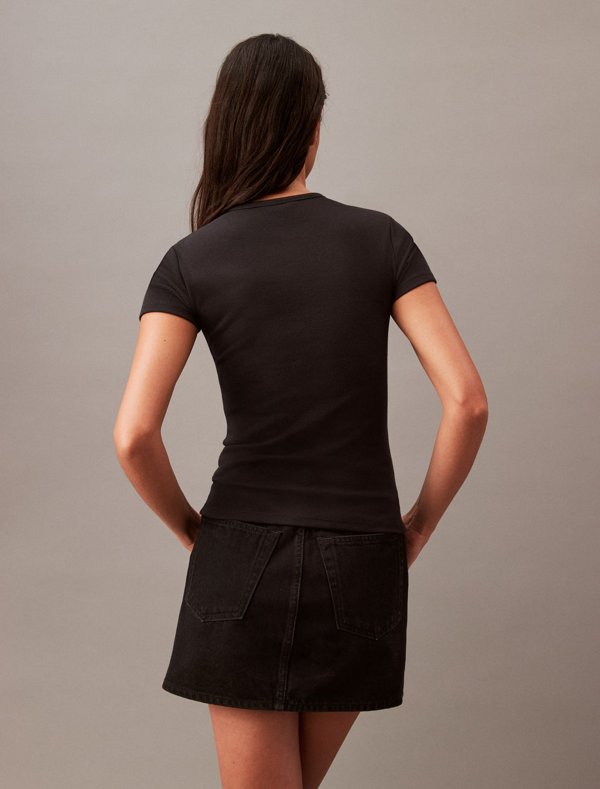 Cotton Contour Rib T-Shirt - Calvin Klein Women