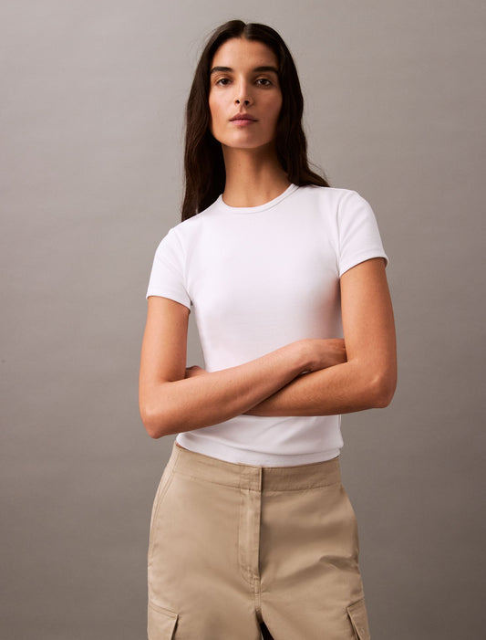 Cotton Contour Rib T-Shirt - Calvin Klein Women