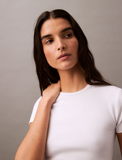 Cotton Contour Rib T-Shirt - Calvin Klein Women
