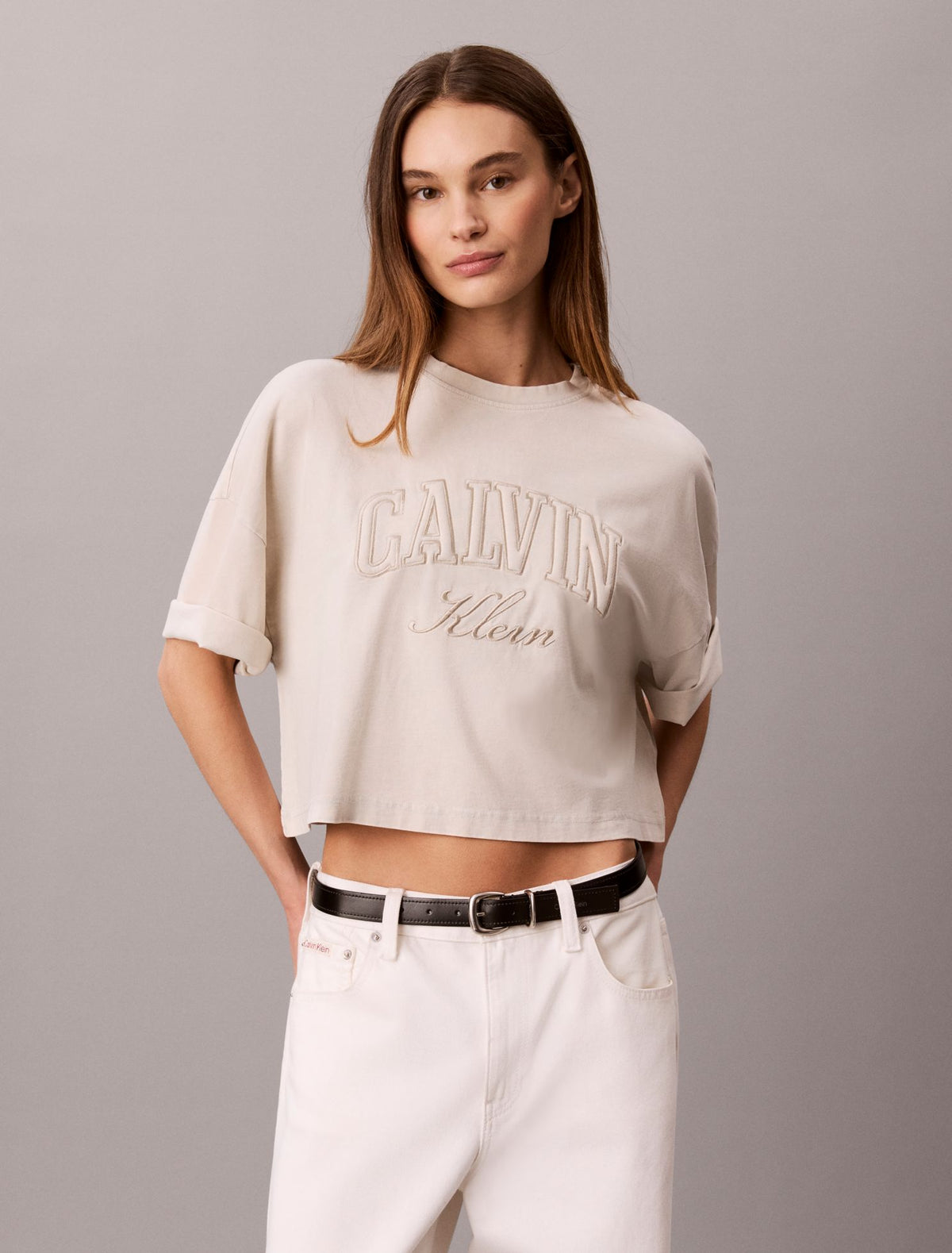 Boxy Applique Logo Tee - Calvin Klein Women
